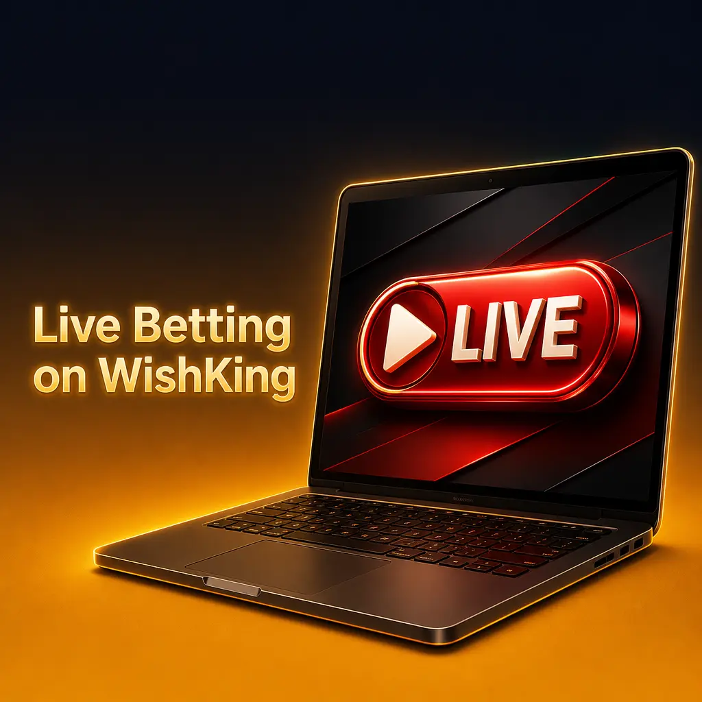 Live betting on WishKing showing real-time odds, in-play markets and Cash Out option for sports like football and basketball