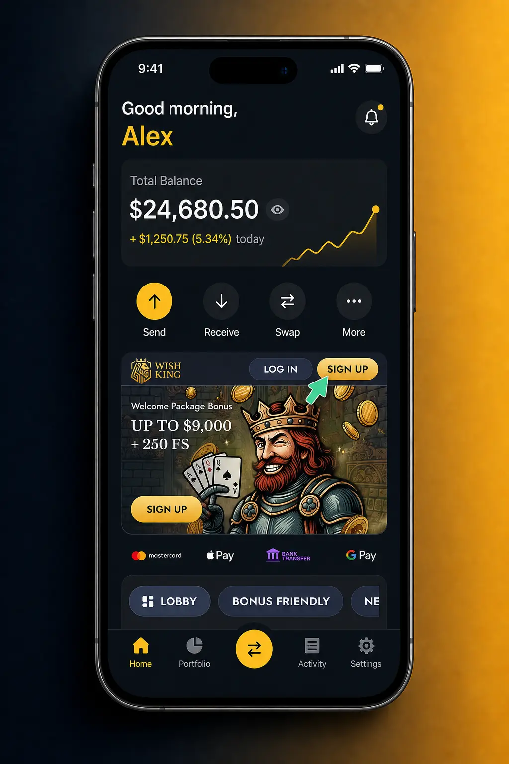 Step-by-step guide to signing up on the WishKing mobile app for players aged 18 and older