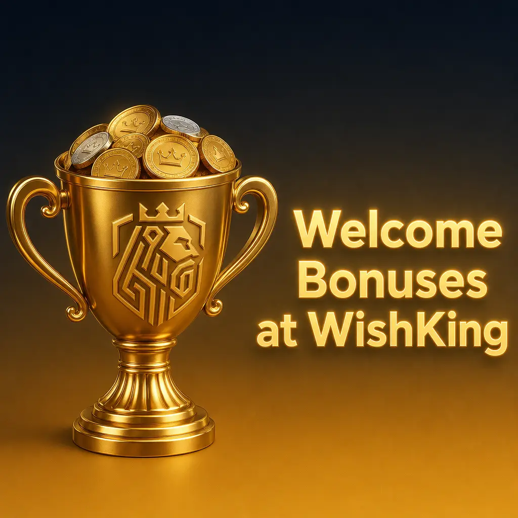 WishKing welcome bonus: 100% match up to 1,500 USD plus 100 free spins across 3 deposits, 35x wagering on slots.