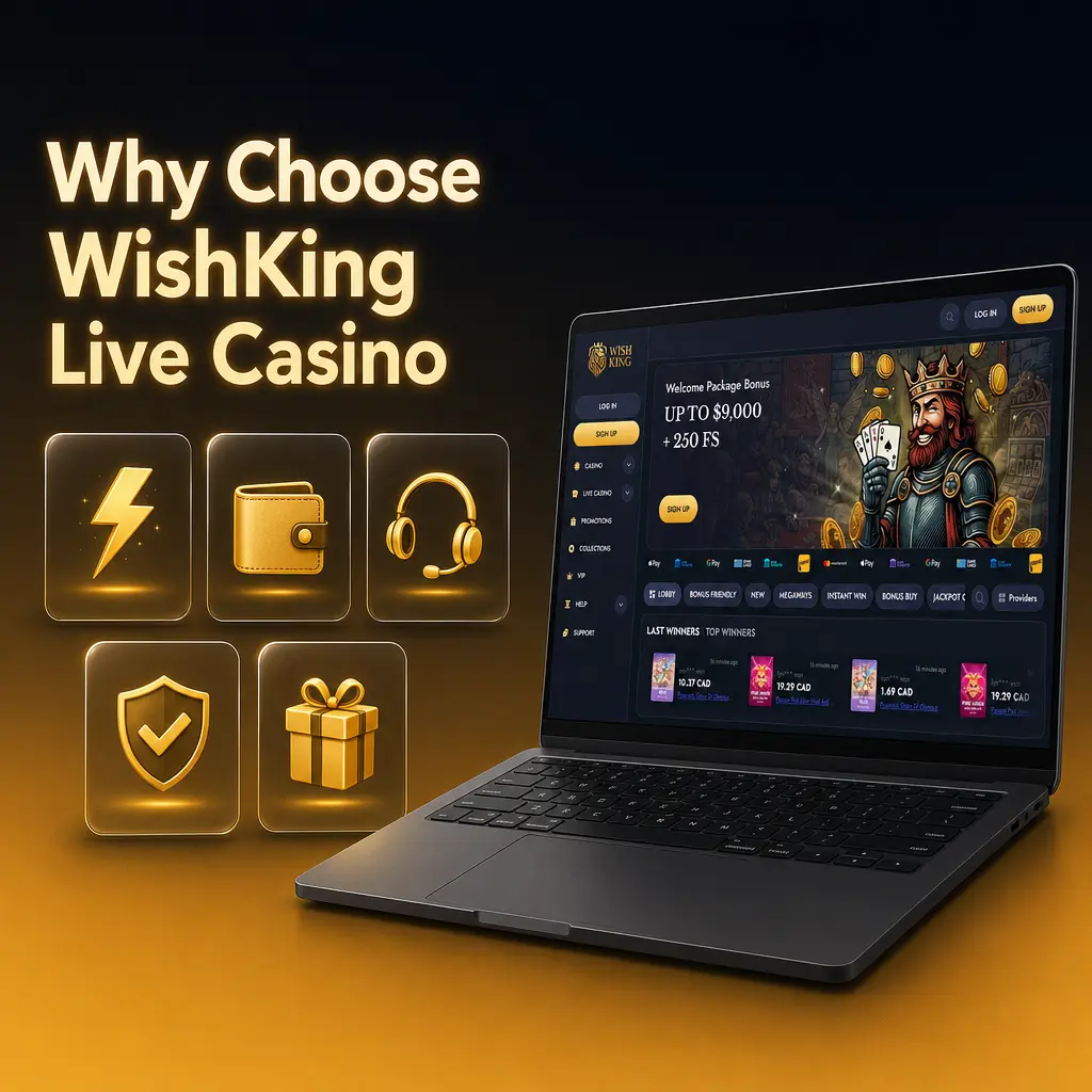 WishKing Live Casino table with real dealer, camera angles, and live streaming for blackjack, roulette, and baccarat games