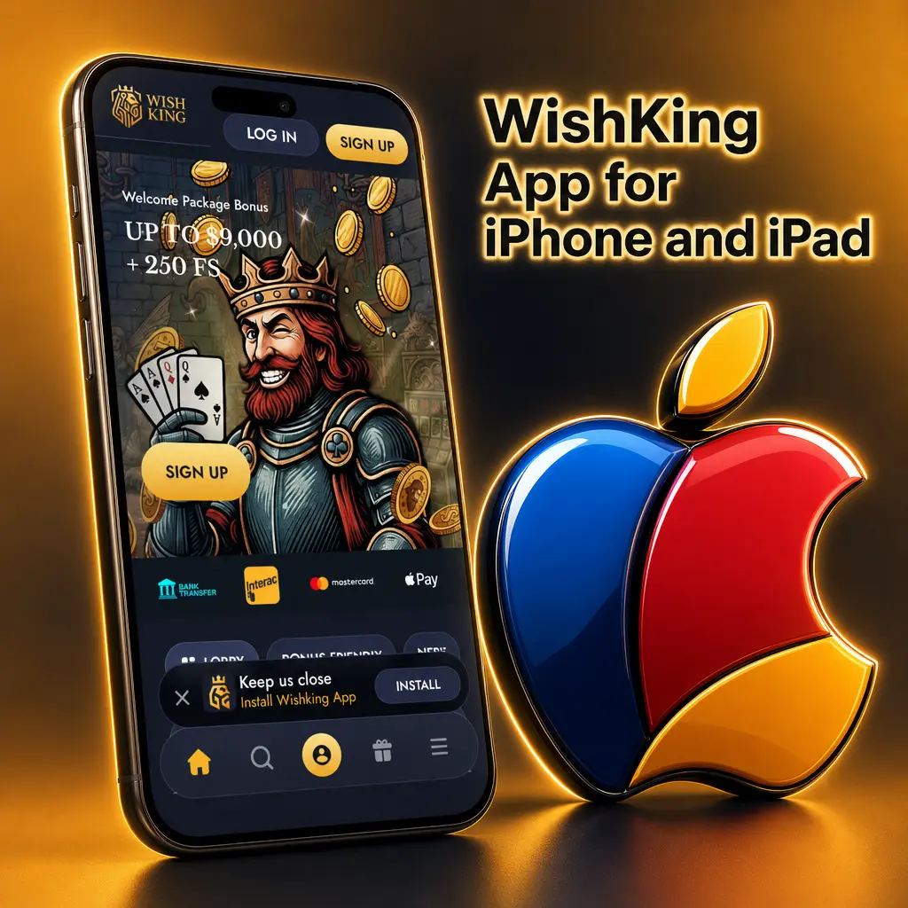 WishKing app icon for iPhone and iPad, free iOS 13.0+ download with full betting markets and live tables