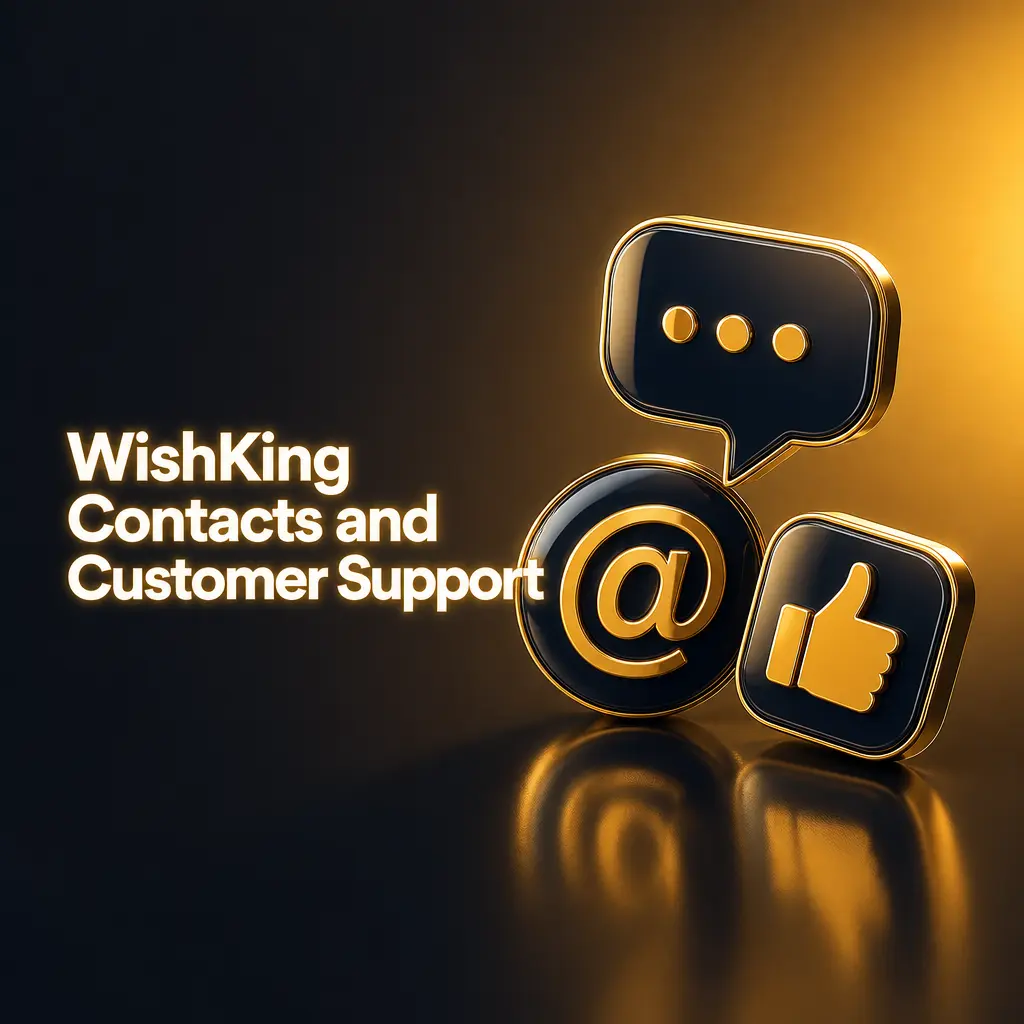 WishKing 24/7 customer support channels: live chat, email, and Telegram for account, payment, and bonus help.