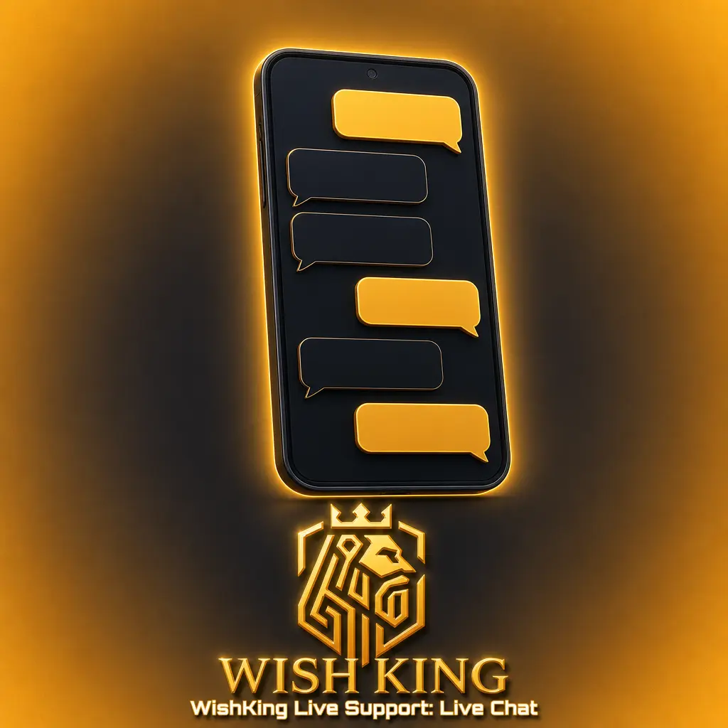 WishKing live chat support icon offering 24/7 quick help for account, bonus, and deposit questions.