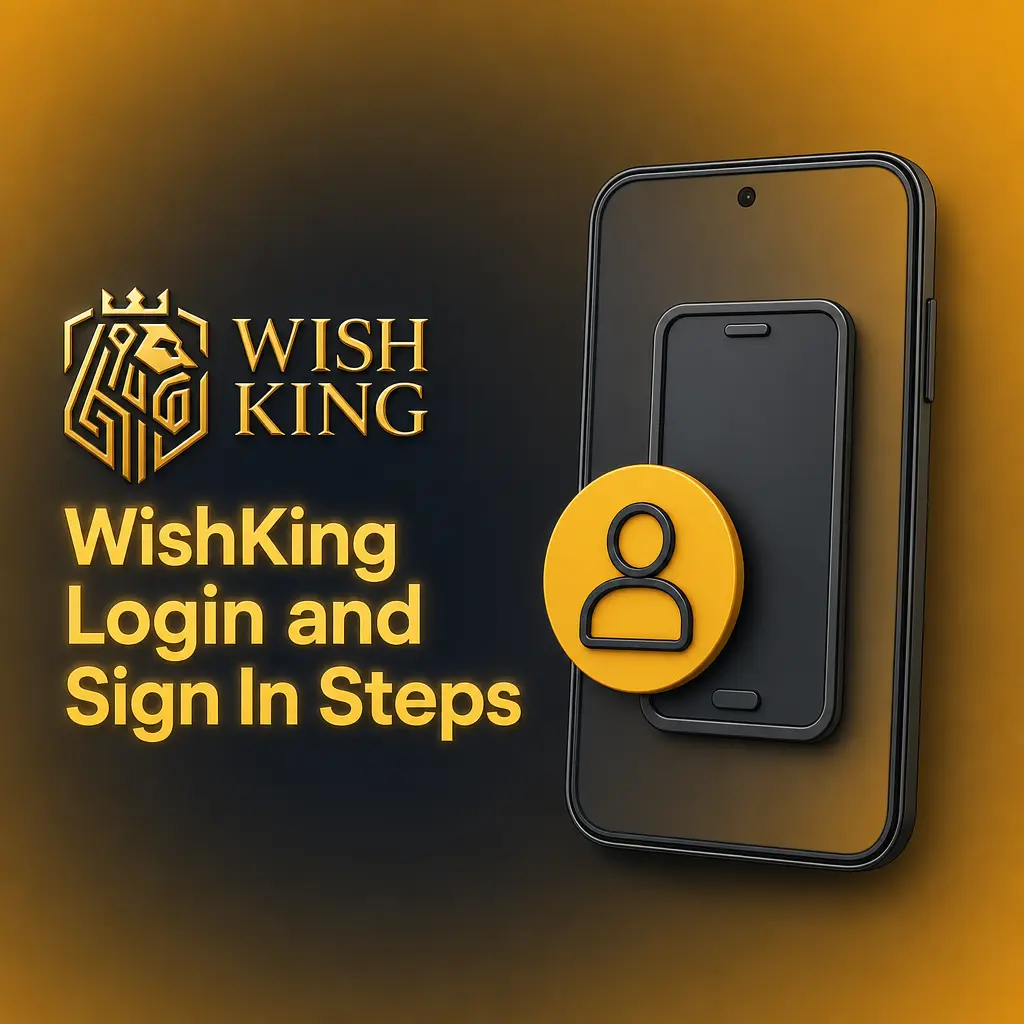 WishKing login and sign in steps: enter credentials, confirm verification code, and access your casino and sports betting account.