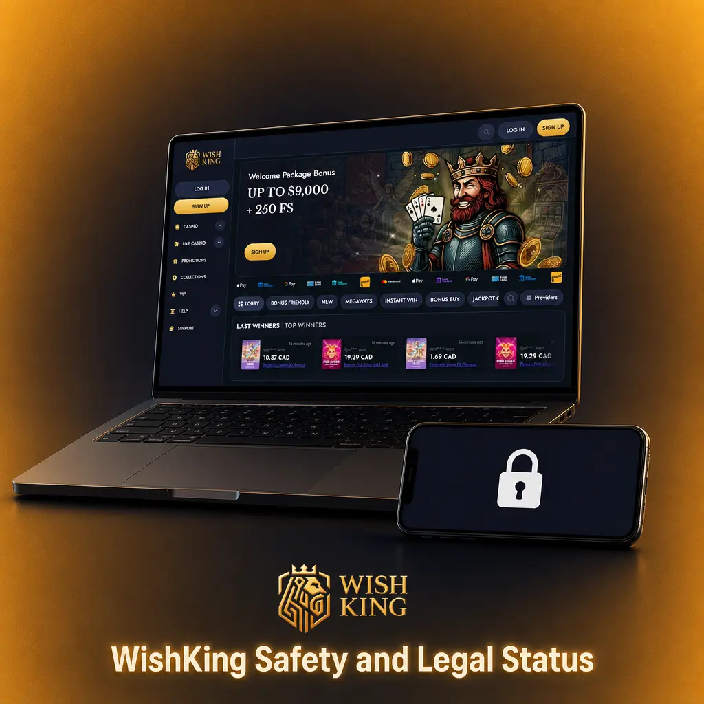 WishKing Curacao eGaming license, SSL encryption, and responsible gaming tools for safe betting